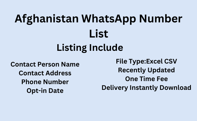 Afghanistan whatsapp number list