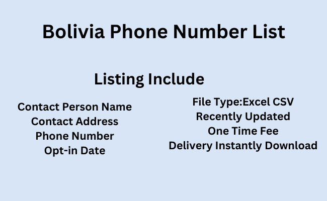 Bolivia Phone Number List