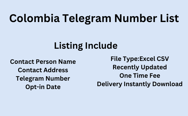 Colombia telegram number list