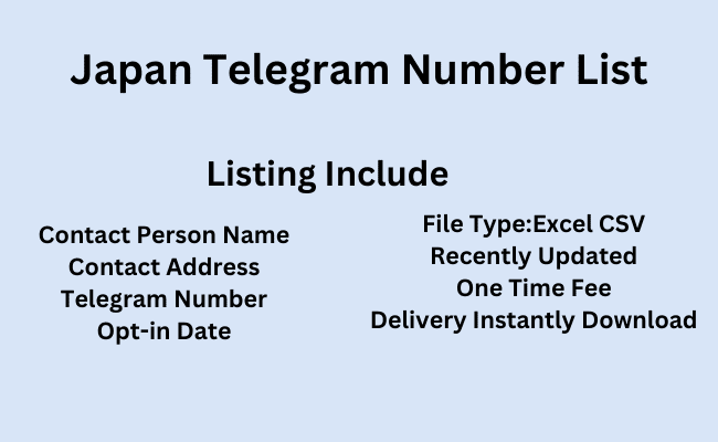 Japan telegram number list