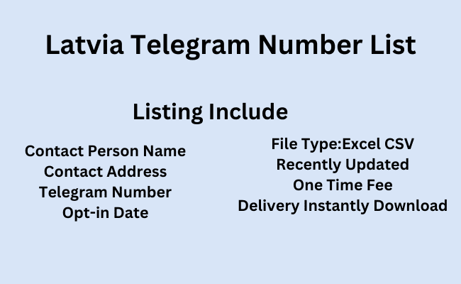 Latvia telegram number list