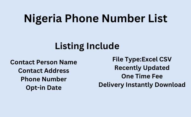 Nigeria Phone Number List
