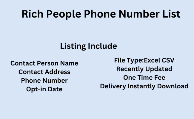 Rich People Phone Number List