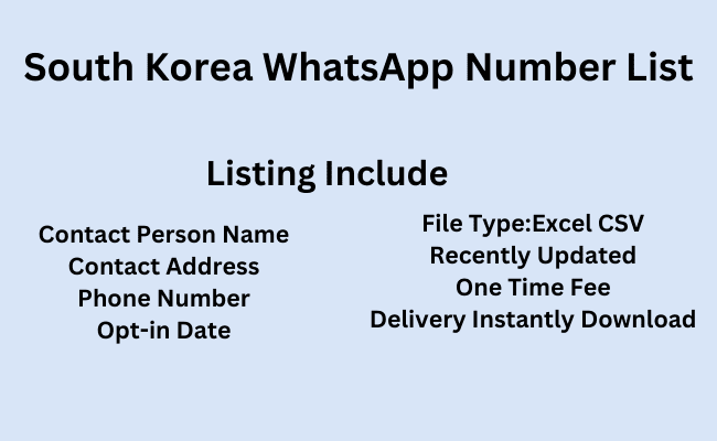 South Korea whatsapp number list