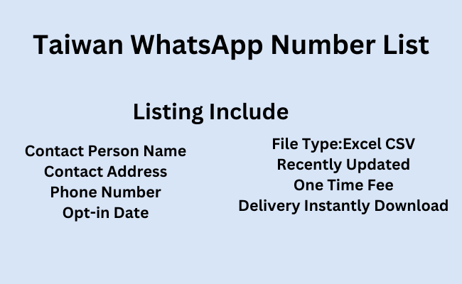 Taiwan WhatsApp Number List