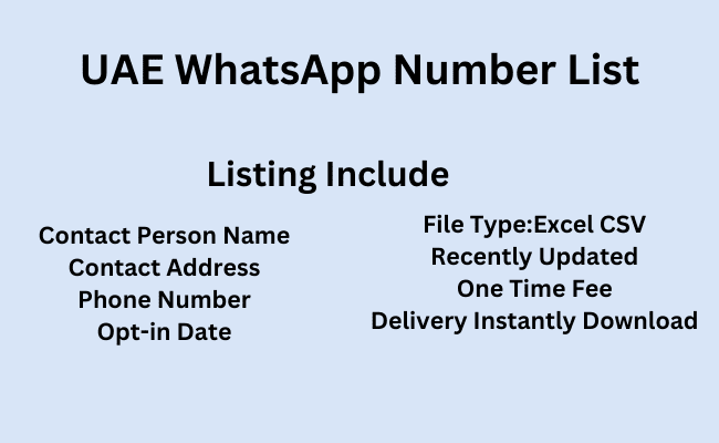 UAE whatsapp number list