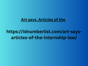 Art says. Articles of the