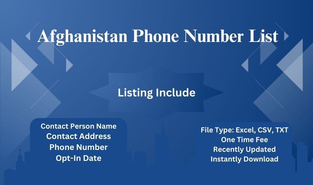 Afghanistan Phone Number List