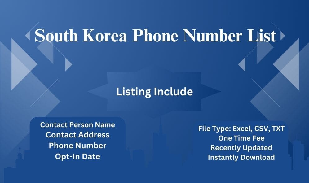 South Korea phone number list