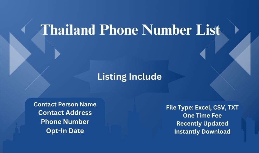 Thailand phone number list